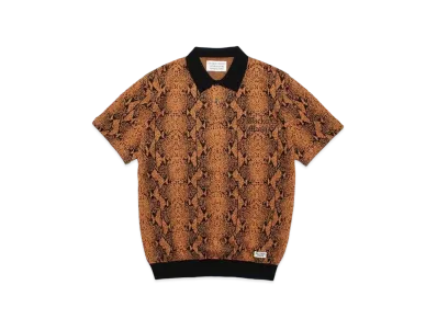 WACKO MARIA Python Knit Jacquard Polo Shirt "Orange"