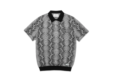 WACKO MARIA Python Knit Jacquard Polo Shirt "Gray"