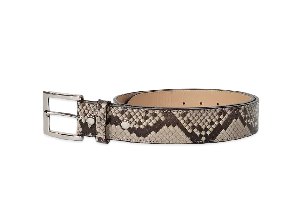 WACKO MARIA Python Leather Belt "White"