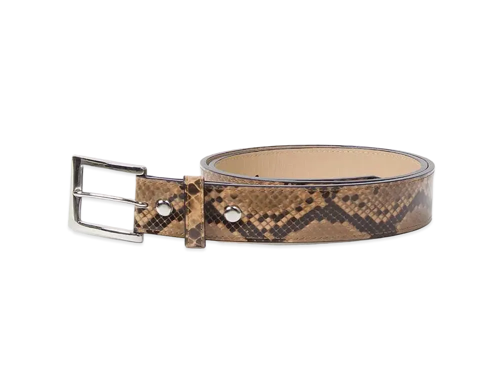WACKO MARIA Python Leather Belt "Beige"