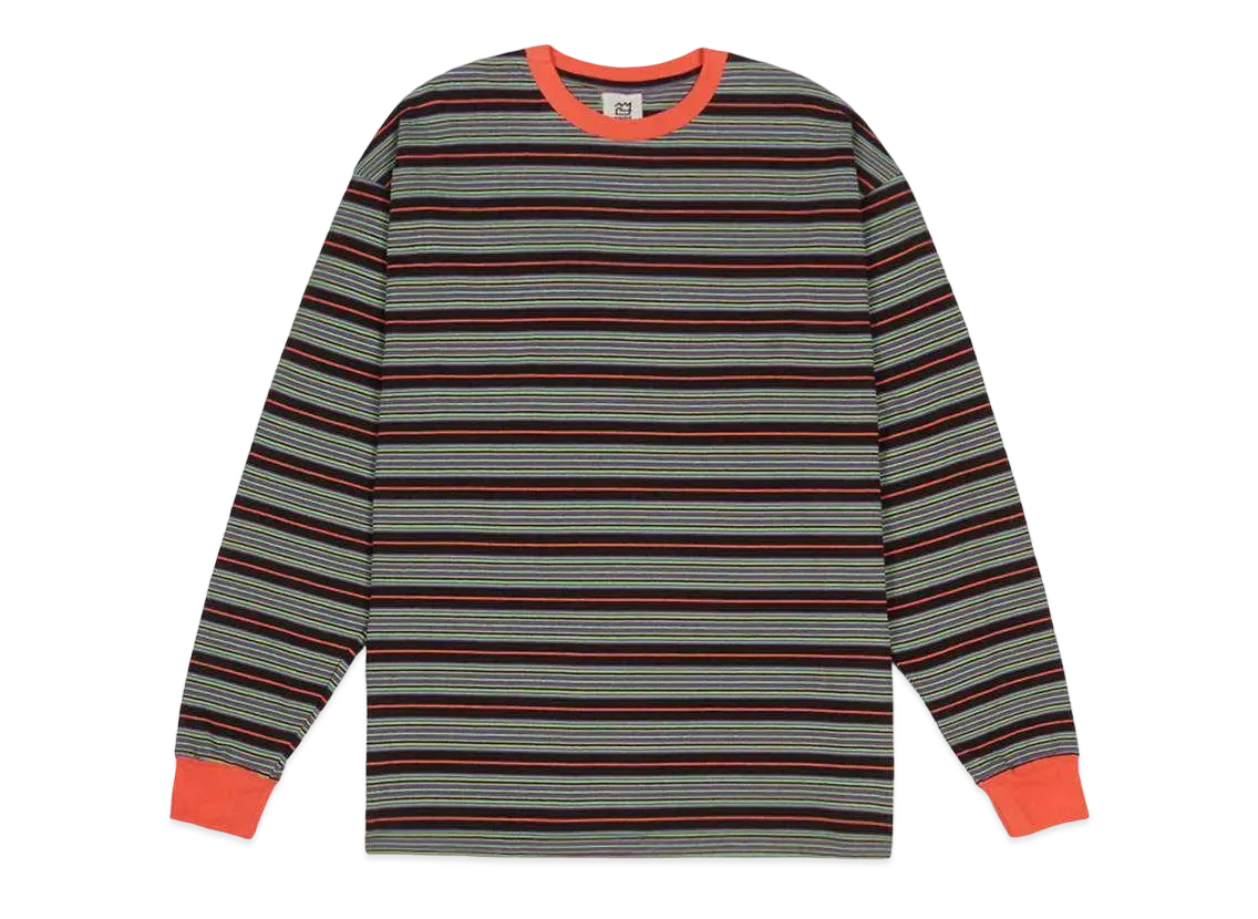 NNBF MULTI BORDER L/S T-SHIRTS "BLACK"