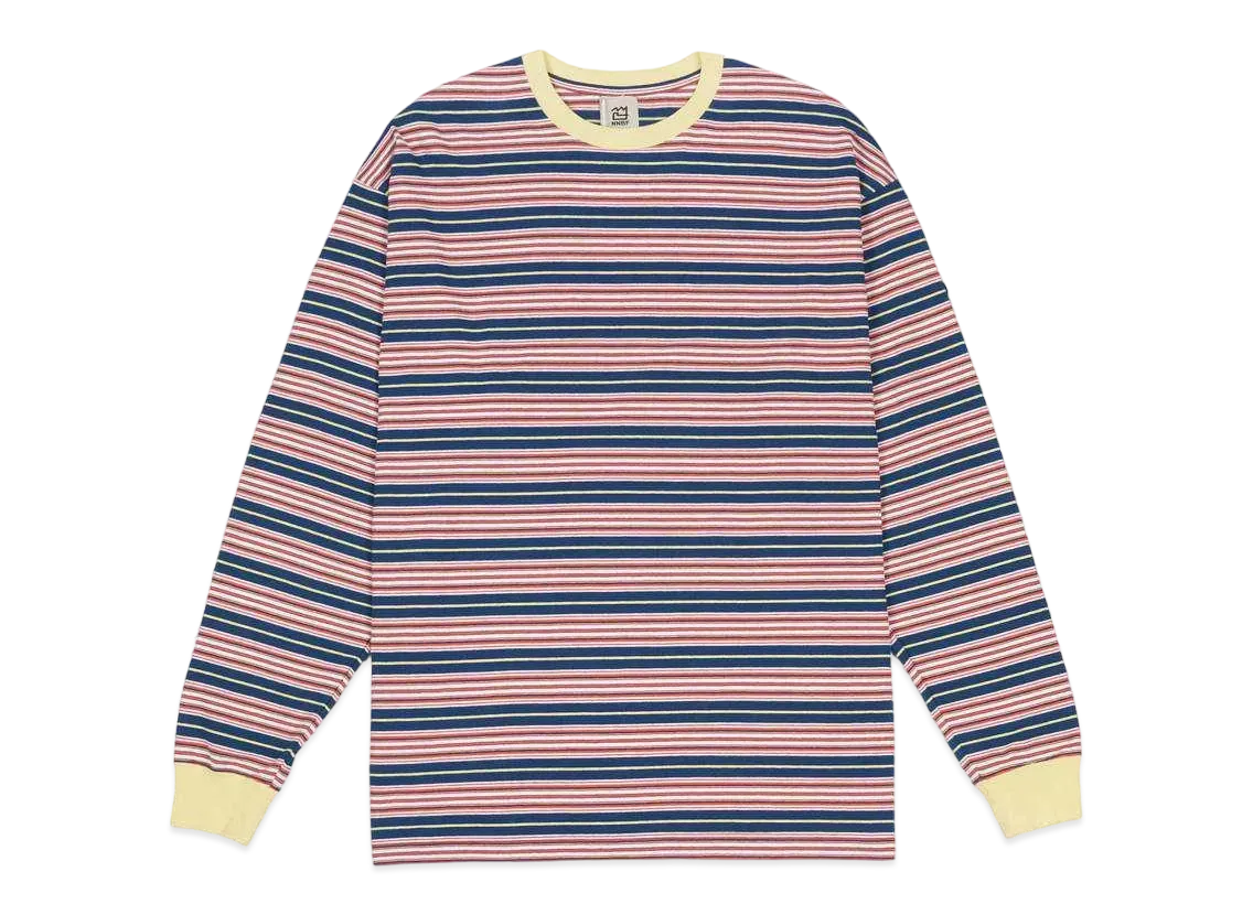 NNBF MULTI BORDER L/S T-SHIRTS "NAVY"