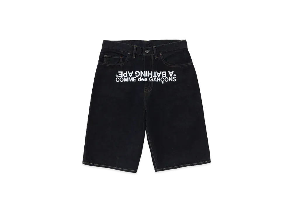 A BATHING APE x CDG OSAKA Denim Shorts "Indigo"