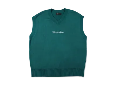 WIND AND SEA SDT Vneck Knit Vest "Green"