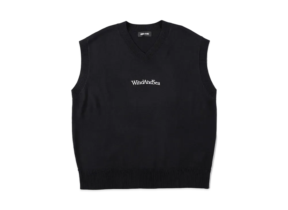 WIND AND SEA SDT Vneck Knit Vest "Charcoal"