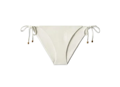 Jimmy Choo Aubrie JC Monogram-Print Regenerated Nylon and Lycra Triangle Bikini Brief "Latte"