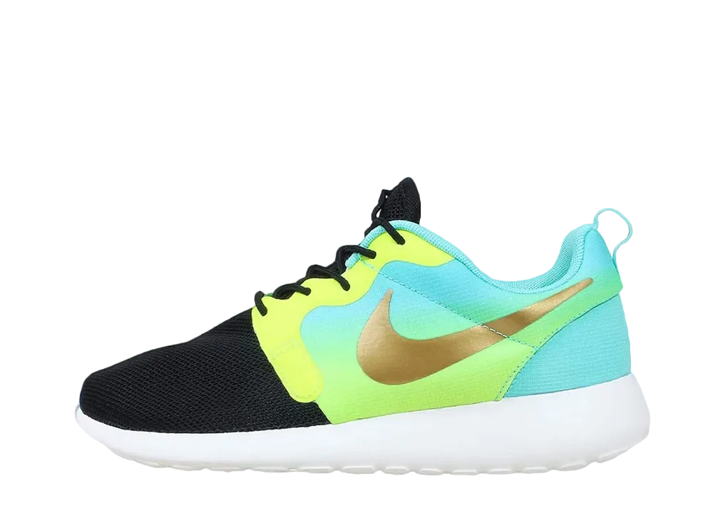 ナイキ ウィメンズ ローシ ラン PRM QS マジスタ パック "ブラック/メタリック ゴールド コイン/ボルト/ハイパー ターコイズ"