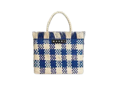 Marni Marni Market Medium Bag In Natural Fiber "Ceramic"