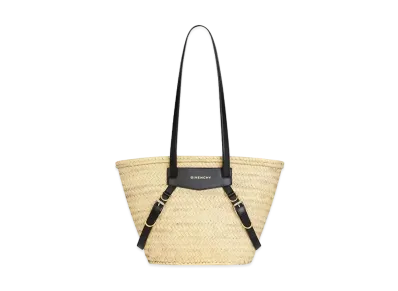 GIVENCHY Medium Voyou Basket Bag In Raffia "Black"