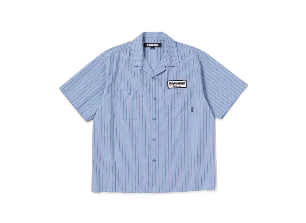 NEIGHBORHOOD Stripe Work Shirt SS "Blue"
