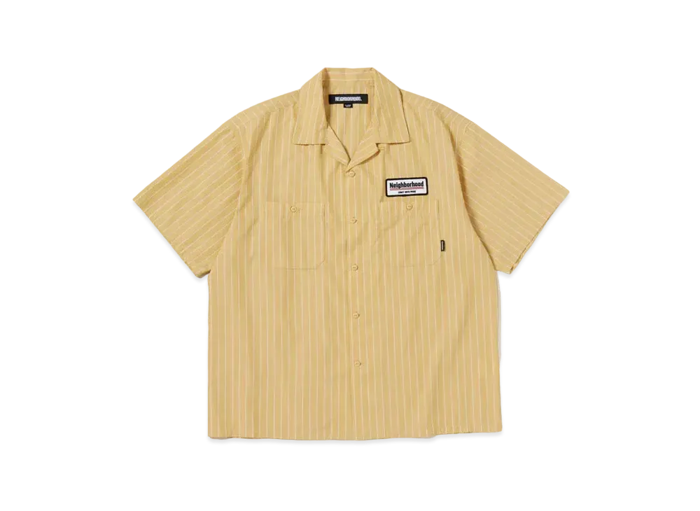 NEIGHBORHOOD ロゴプリント 半袖 ワーク シャツ イエロー NEIGHBORHOOD ロゴプリント 半袖 ワーク シャツ イエロー