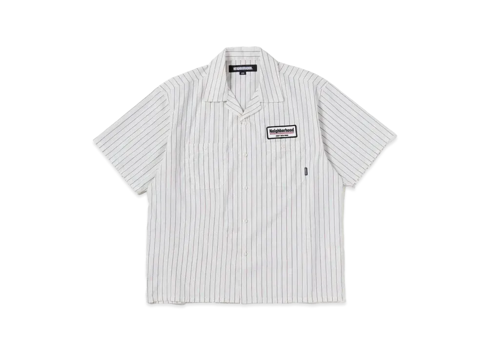 NEIGHBORHOOD Stripe Work Shirt SS "White"
