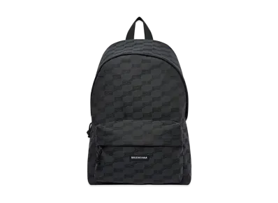BALENCIAGA Signature Medium Backpack In BB Monogram Jacquard Canvas "Black"