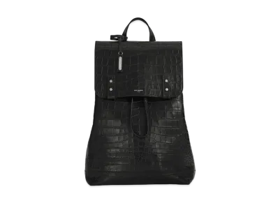 Saint Laurent Sac de Jour Backpack In Crocodile-Embossed Leather "Black"
