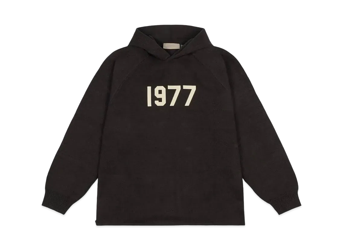 FEAR OF GOD ESSENTIALS 1977 KNIT HOODIE "Iron"
