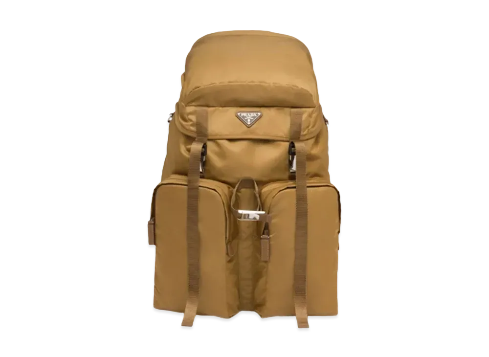 PRADA Re-Nylon and Saffiano Leather Backpack "Brown"