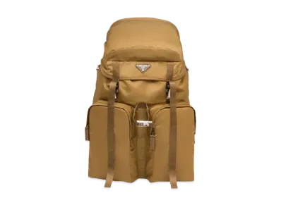 PRADA Re-Nylon and Saffiano Leather Backpack "Brown"