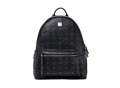 MCM Stark Side Studs Backpack In Visetos "Black"