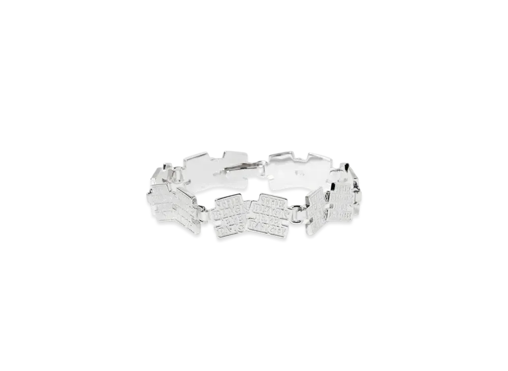 Black Eye Patch Double OG Label Bracelet 7Link "Silver"