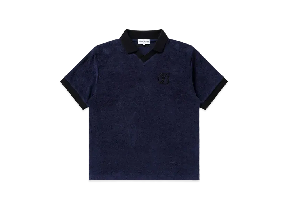 Black Eye Patch B Emblem Pile Polo Shirt "Navy"