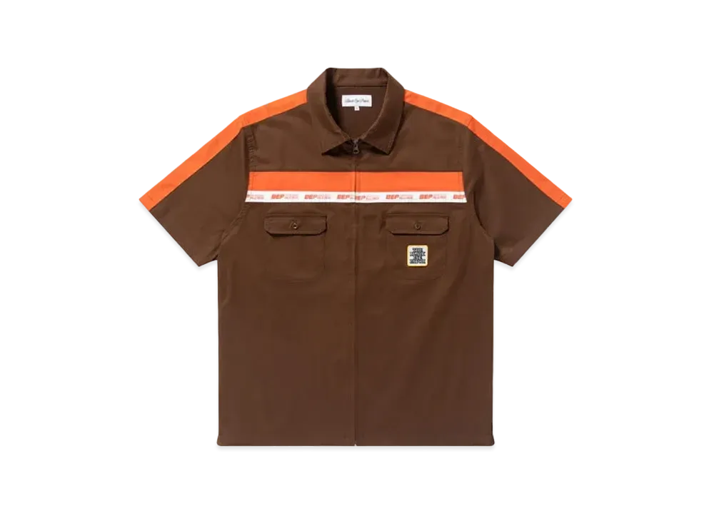 Black Eye Patch Genuine Product Racing Work Shirt "Brown"