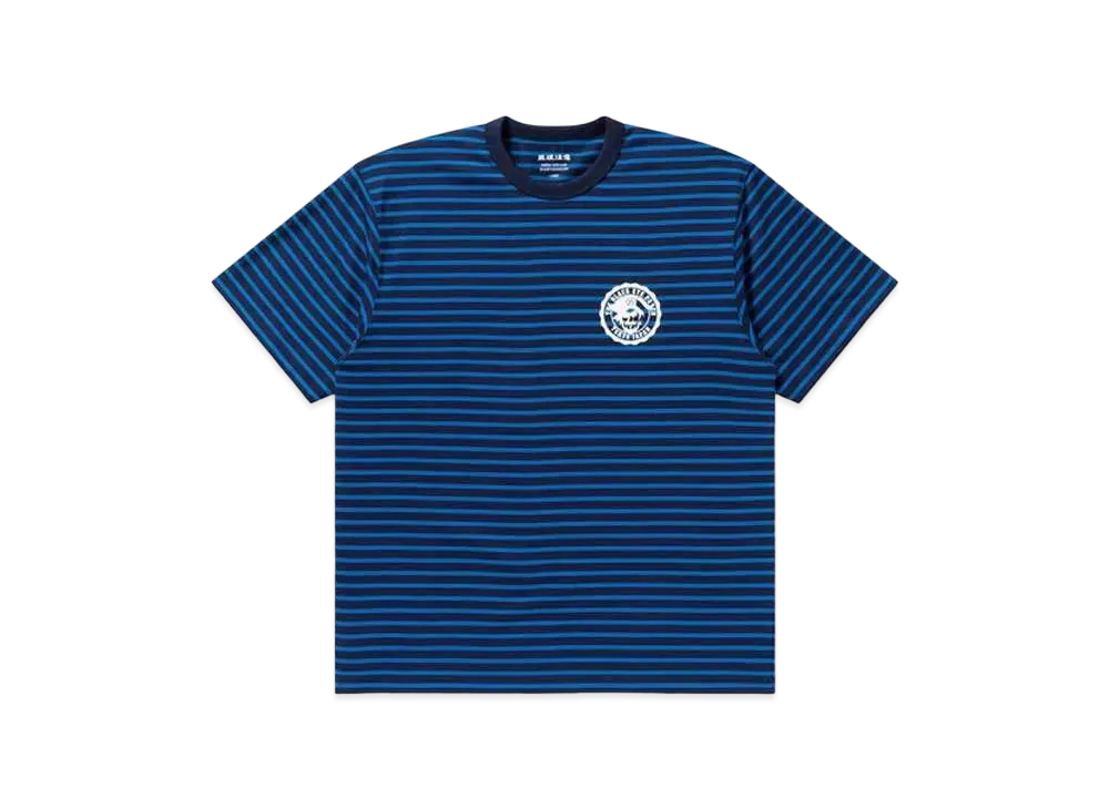 Black Eye Patch Pirate Logo Striprd Tee "Blue"