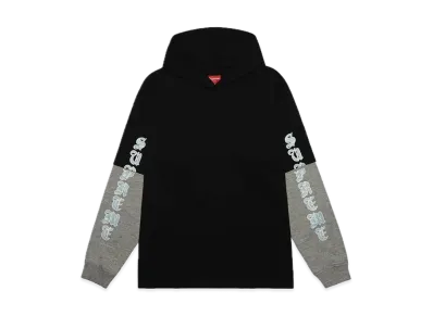Supreme Layered Hooded L/S Top "Black"