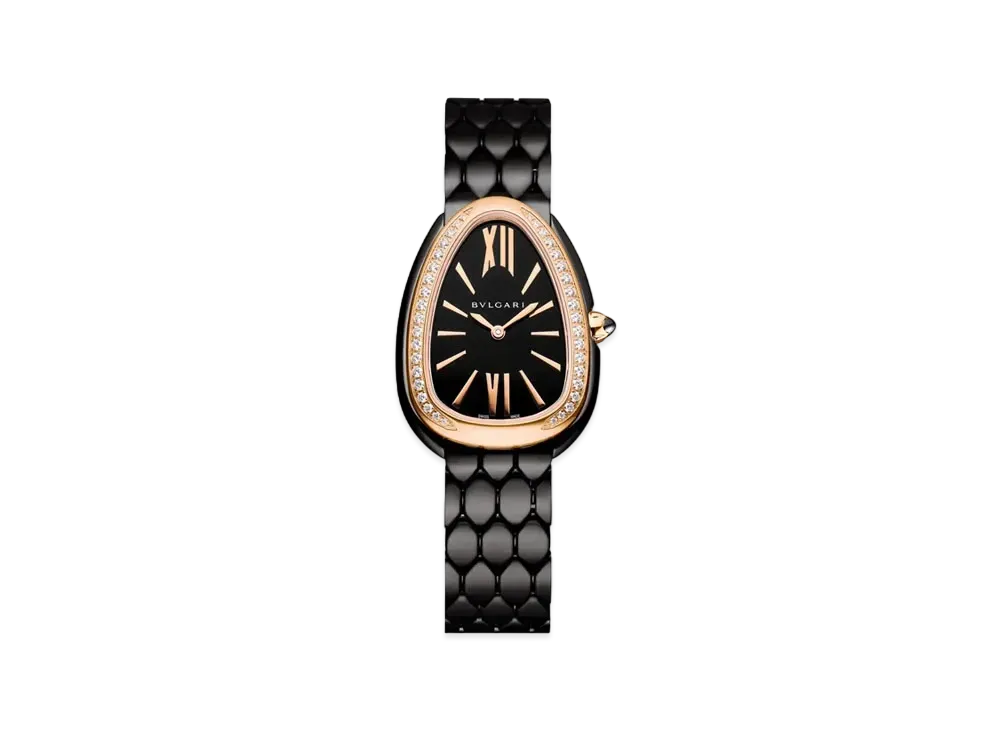 BVLGARI Serpenti Seduttori Watch "Stainless Steel/Pink Gold/Black"