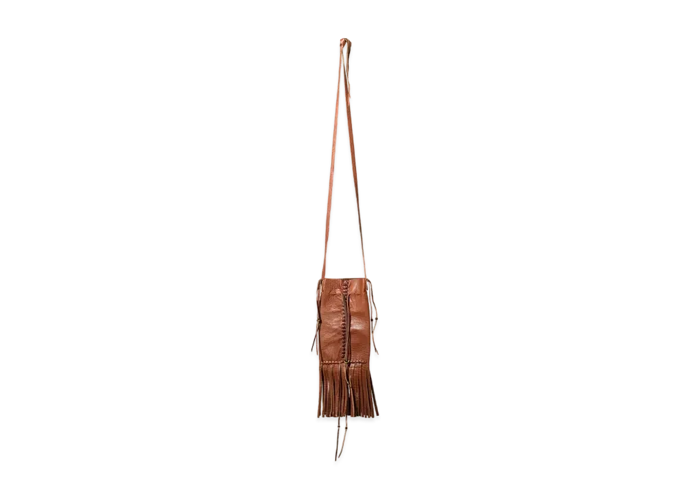 Needles x AMARILLO Fringed Neck Pouch - Deerskin "Brown/Black"
