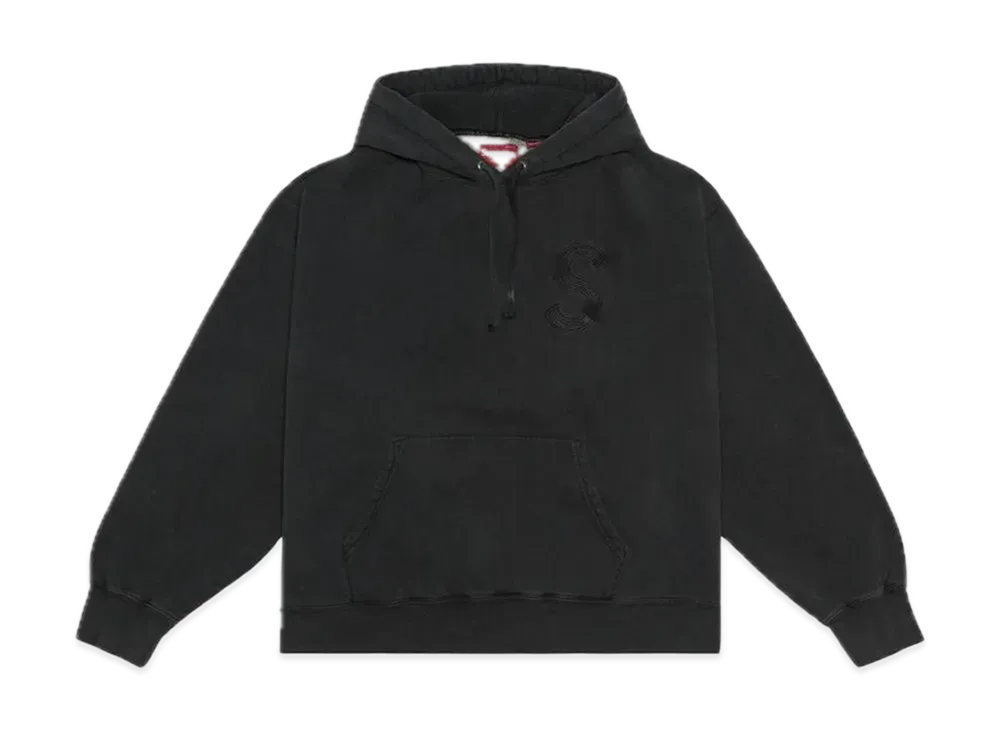 Supreme Overdyed S Logo Hooded Sweatshirt "Black"