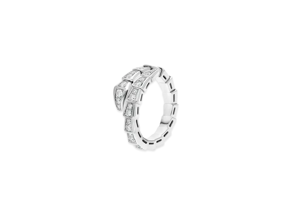 BVLGARI Serpenti Viper Ring Diamonds "White Gold"