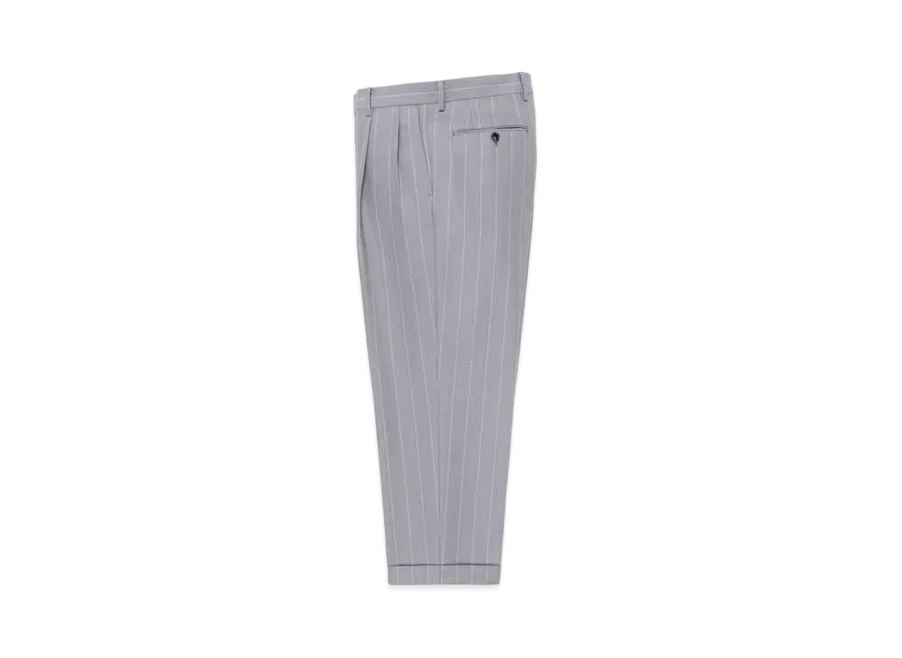 WACKO MARIA Dormeuil / Striped Double Pleated Trousers "Light Purple"