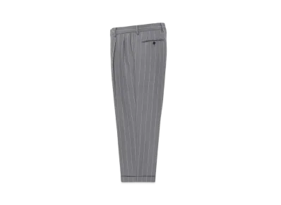 WACKO MARIA Dormeuil / Striped Double Pleated Trousers "Gray"