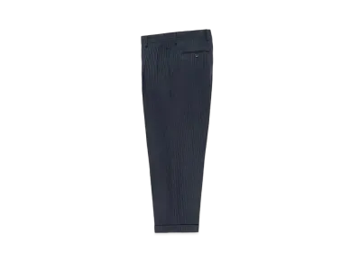 WACKO MARIA Dormeuil / Striped Double Pleated Trousers "Blue"