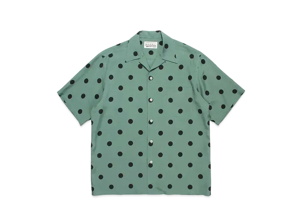 WACKO MARIA Dots Open Collar Shirt "Green"