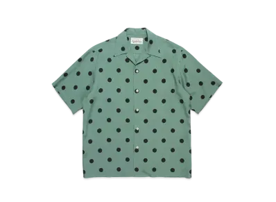 WACKO MARIA Dots Open Collar Shirt "Green"