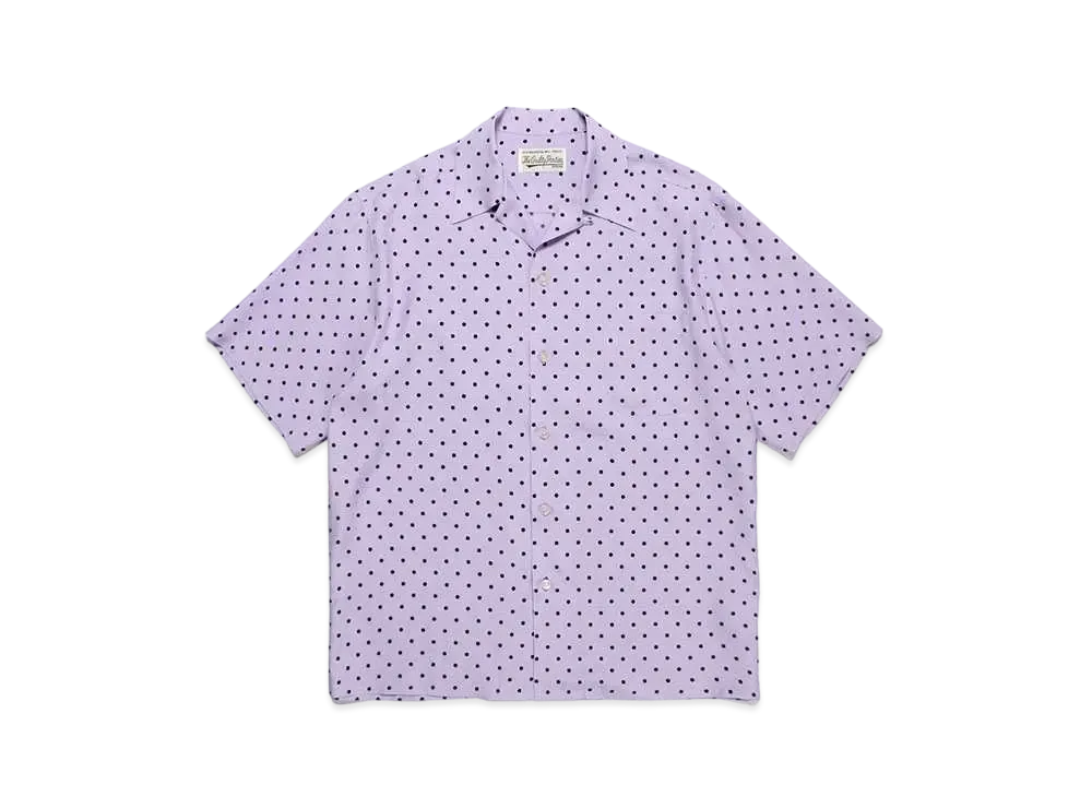 WACKO MARIA Small Dots Open Collar Shirt "Purple"