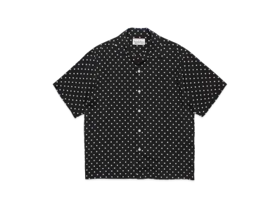 WACKO MARIA Small Dots Open Collar Shirt "Black"