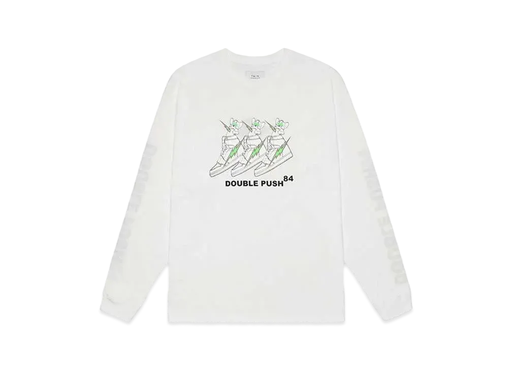 SNKRDUNK x TAIN DOUBLE PUSH Reversible LONG SLEEVE T-shirt "White"