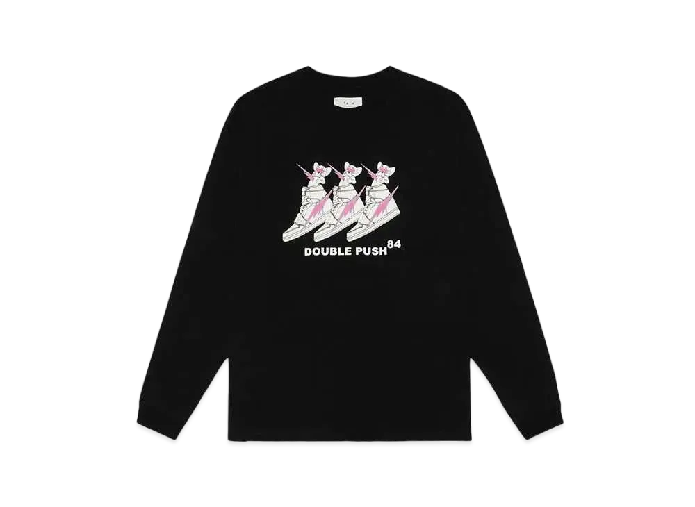 SNKRDUNK x TAIN DOUBLE PUSH Reversible LONG SLEEVE T-shirt "Black"