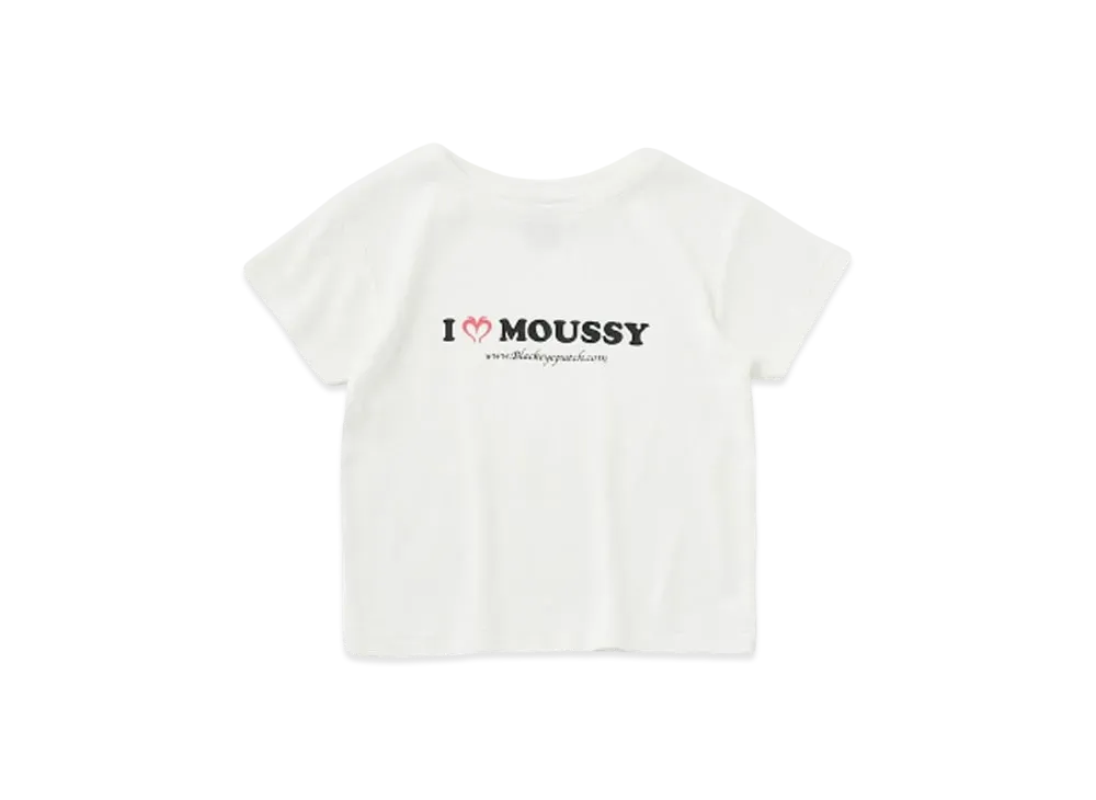 Black Eye Patch x MOUSSY I Love Moussy T-Shirt "White"