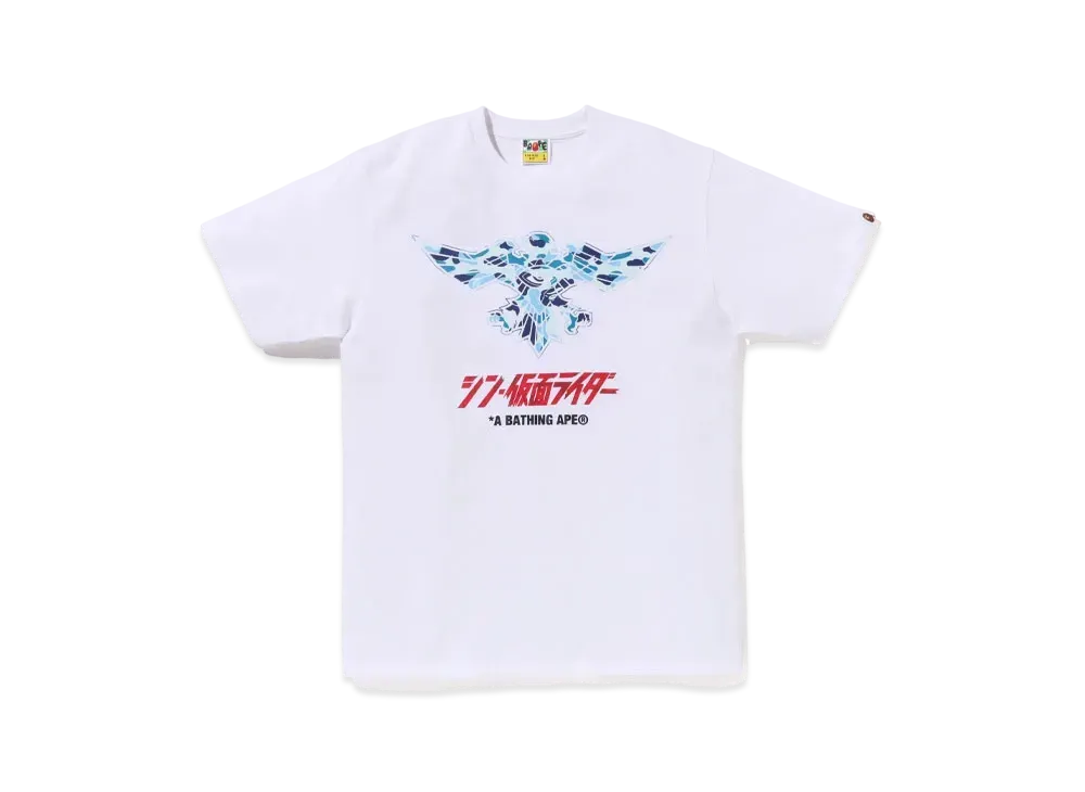 A BATHING APE x Shin Kamen Rider Shocker Emblem Tee "White/Blue"