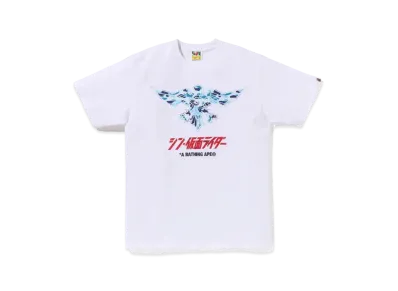 A BATHING APE x Shin Kamen Rider Shocker Emblem Tee "White/Blue"