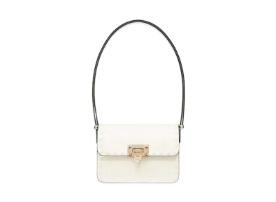 Valentino Small Rockstud23 Smooth Calfskin Shoulder Bag "Ivory"