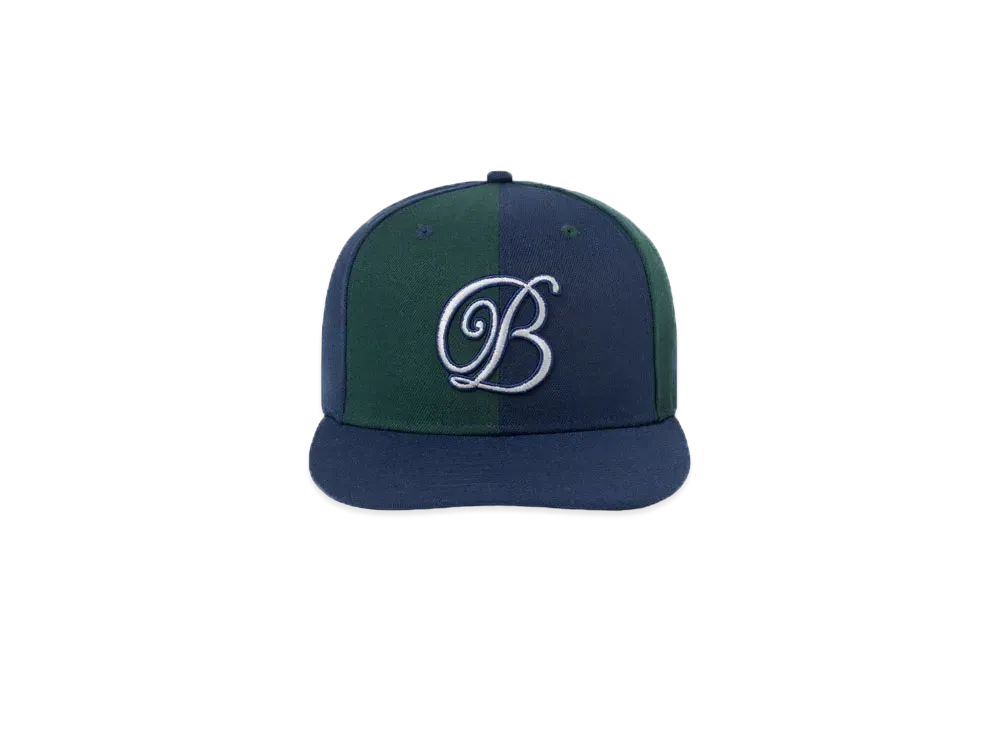Black Eye Patch B Emblem 2 Tone New Era Cap "Green/Navy"