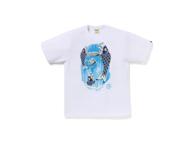 A BATHING APE Koinobori Waterfall Ape Head Tee "White"