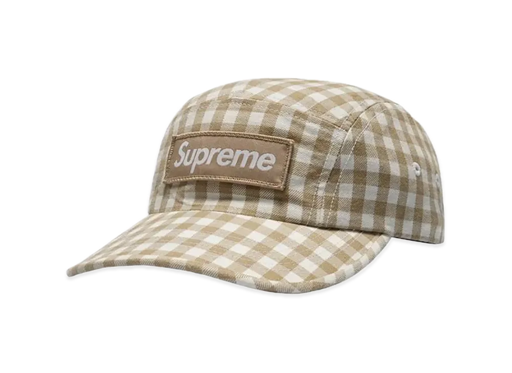 Supreme Gingham Camp Cap "Tan"