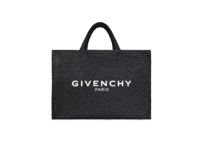 GIVENCHY Large G Tote Shopping Bag In Raffia "Black"