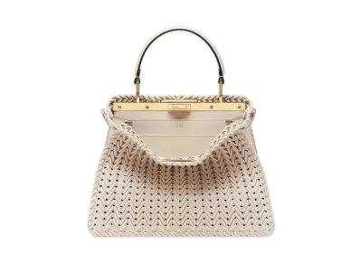 FENDI Peekaboo ISeeU Medium Interlace Leather Bag "Camellia"