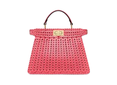 FENDI Peekaboo ISeeU Small Interlace Leather Bag "Pink"